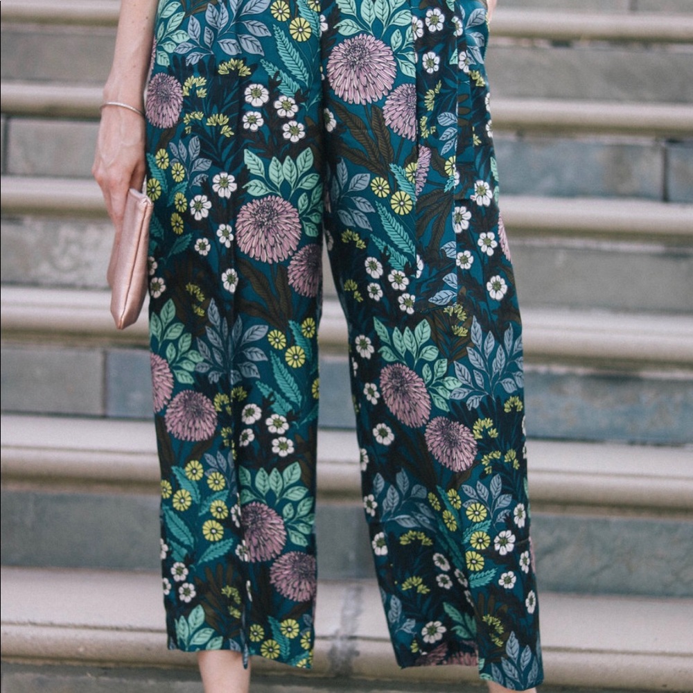 NWT J.Crew Abigail Borg silk wide leg pants - Picture 6 of 10
